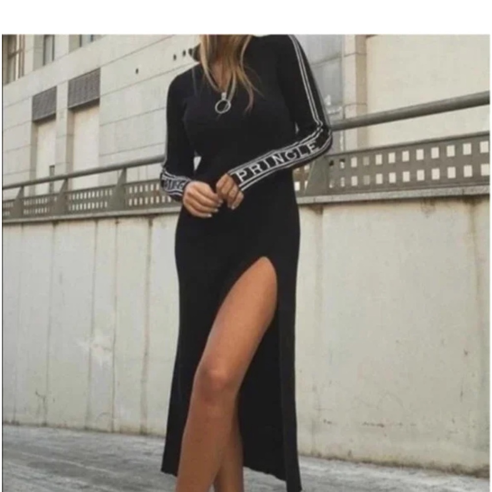 Pringle from Scotland Black‎ Long Sleeve Dress with Branding